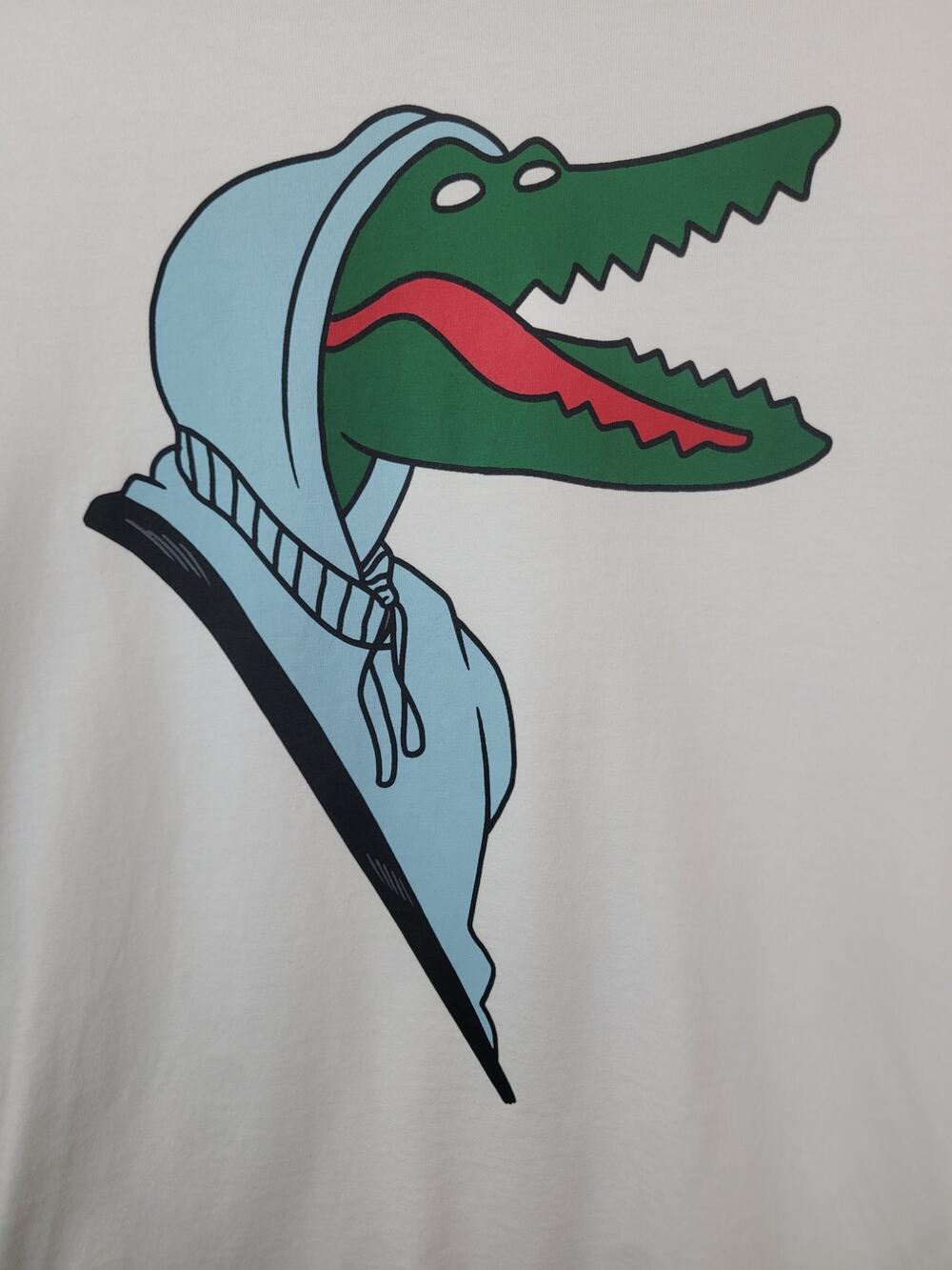 Lacoste Unisex Jean Michel Tixier Alligator Croc In Hoodie Graphic Tee SZ XXS